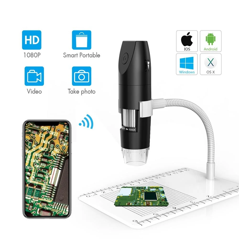 

1000X Digital Microscope Wifi Microscope Magnifier Camera 8LED with Stand for Android IOS iPhone iPad Digital Microscope