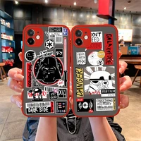 star wars the mandalorian label sticker transparent light red phone case for iphone 12 11 pro mini max xs x 8 7 plus se 2020 xr