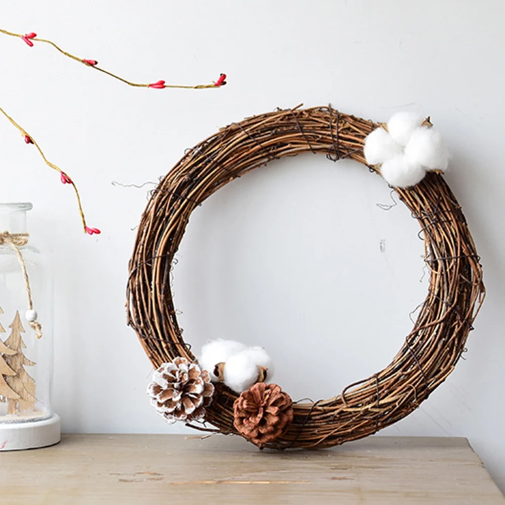10/20/30см 3шт Ротанговое кольцо Дешевый искусственный венок с сухими растениями для домашнего украшения на свадьбу DIY цветочный гирлянда.