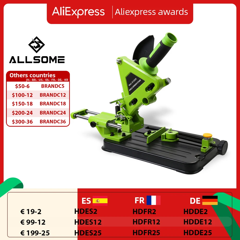 ALLSOME Angle Grinder Machine Stand Cutter Bracke Holder Cutting Machine Stand For 100/115/125mm Universal Accessories Tool