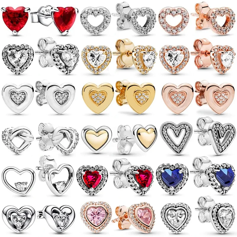 Серьги-гвоздики из серебра 925 пробы с фианитами