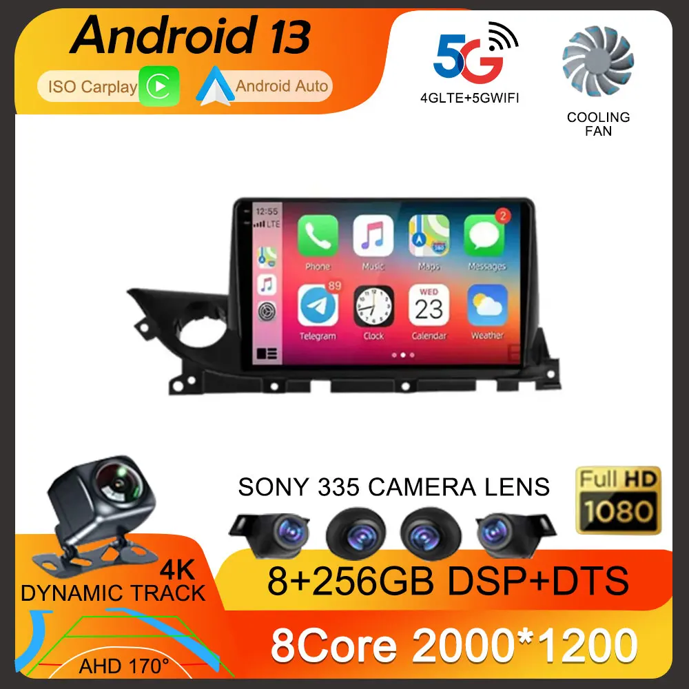 Android 13 для Mazda 6 3 GJ GL 2015 - 2018 автомобильное радио задняя камера мультимедийный