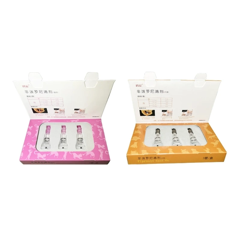 

H55E Pet External Drop Safety Dog Cat BugRepellent for Ticks Fleas Eliminations 1.34mlx3PCS