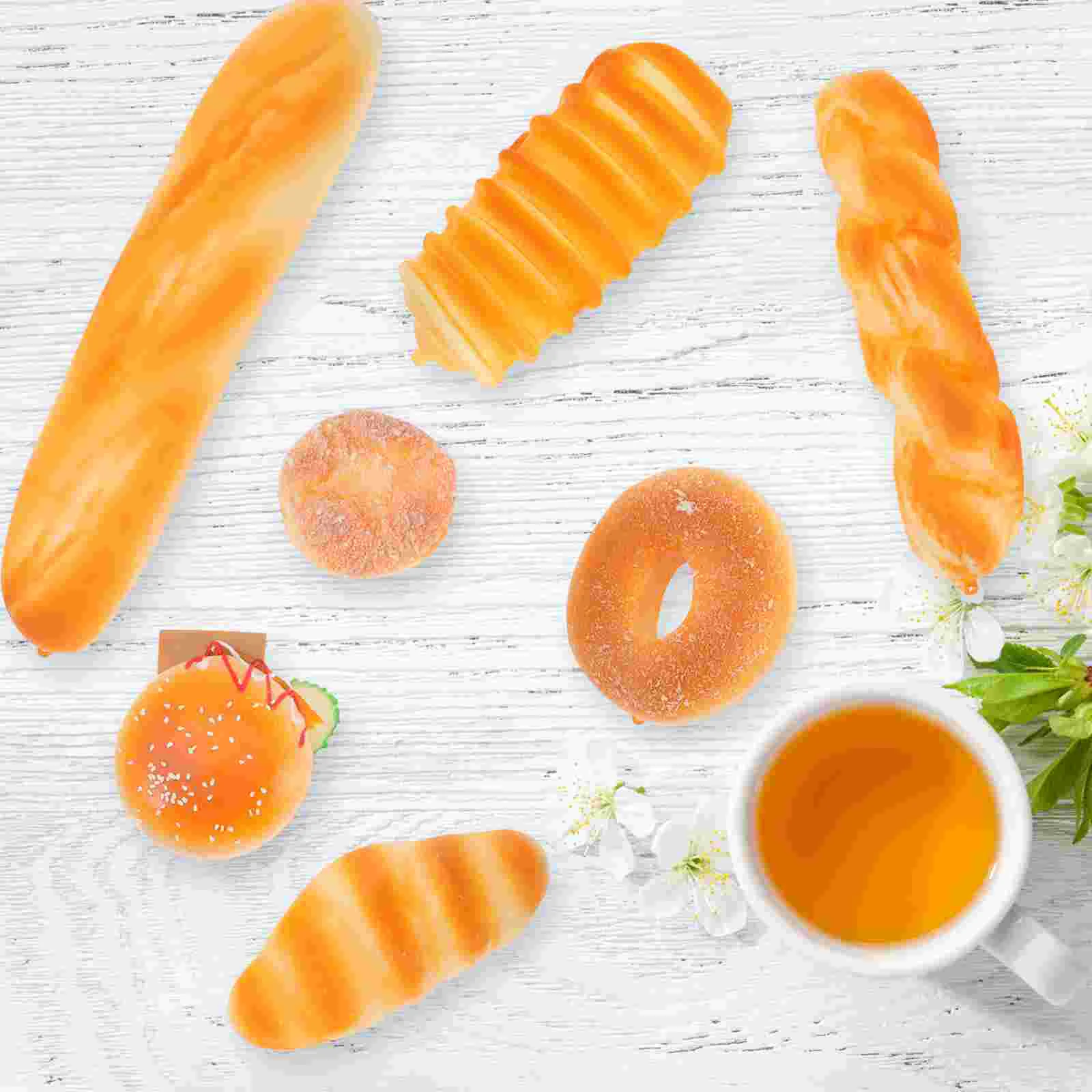 

7 шт. искусственный хлеб, модель искусственного хлеба для кухни, реквизит для фотосъемки, искусственный хлеб