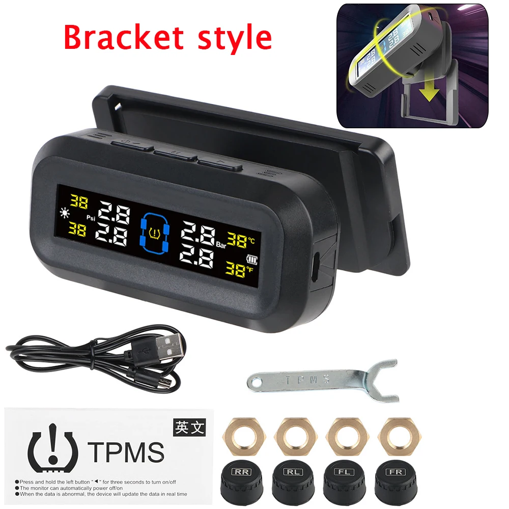 

Система Контроля Давления В Шинах LEEPEE TPMS На Солнечной Энергии С 4 Внешними Датчиками