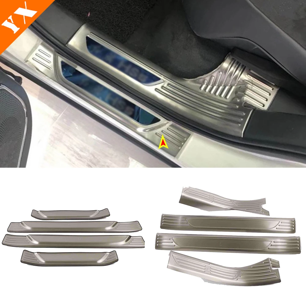 

Stainless Black Silver Garnish Accessories Car Door Sill Scuff Plate Welcome Pedal Protection Trim For HongQi HS5 2019-2023
