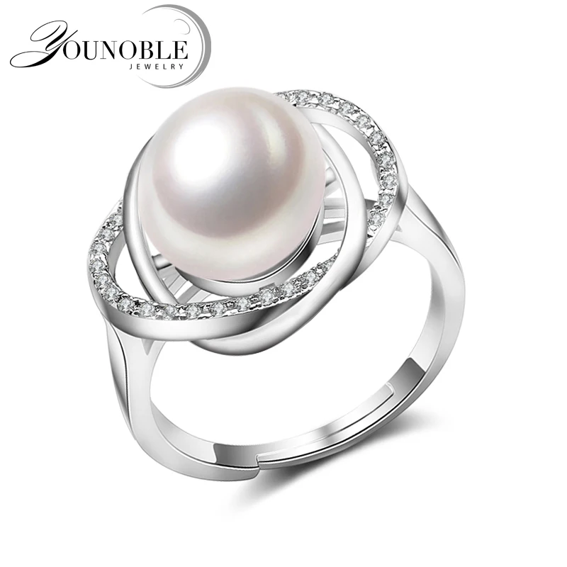 Женские регулируемые кольца из серебра 925 с жемчугом You Noble