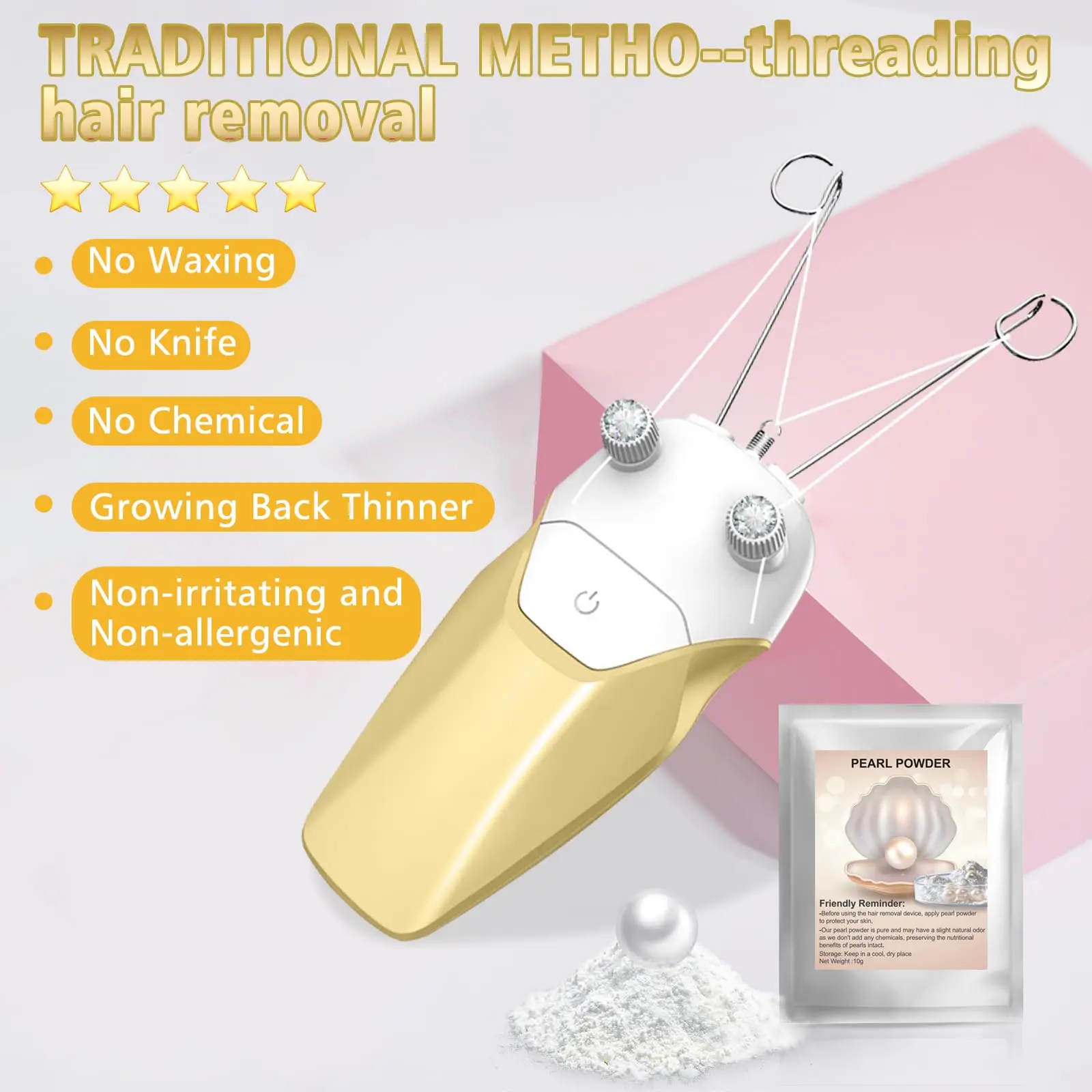 Depiladora Facial y Corporal para Día de la Mujer 2025 - Система Hilo Antibacterial 5 en 1 (Depilación + Exfoliación