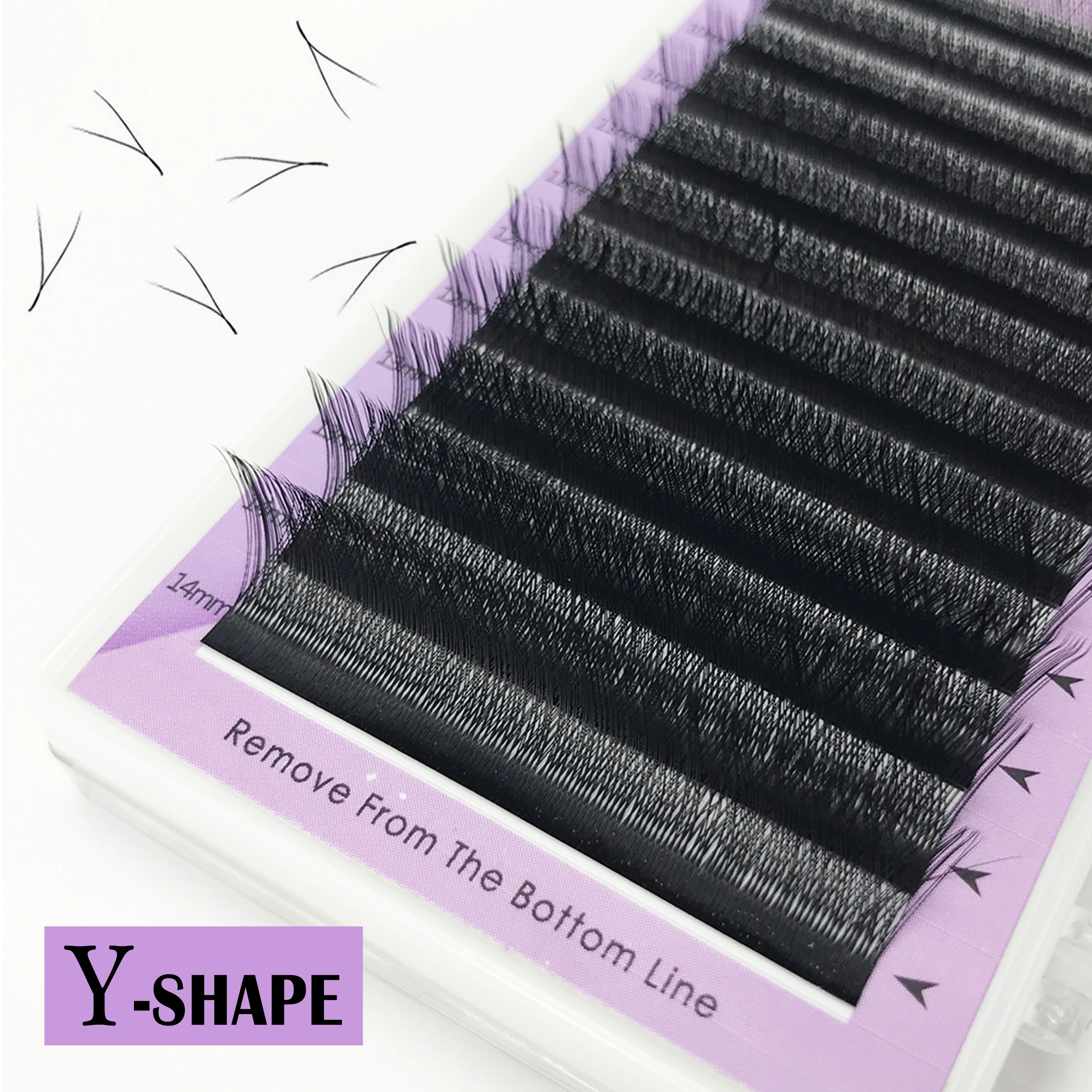 

YY Eyelash Extension C D Curl 0.07mm 8-15mm Tray Volume Lash Extensions 2D Easy Fans Y Lashes Premade Cluster Fans