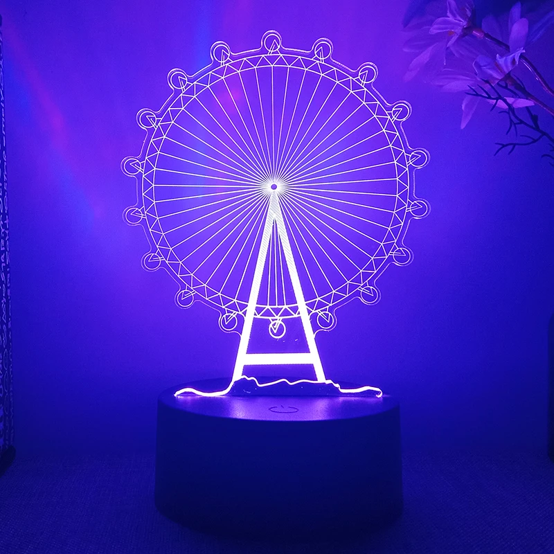 Ferris wheel 3d Led Night Light For Bedroom Lava Lamp Children's Room Decor Birthday Gift For Girlfriend