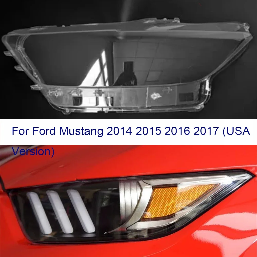 Чехол для фары Ford Mustang 2014 2015 2016 2017 Прозрачный Абажур из оргстекла (версия США)