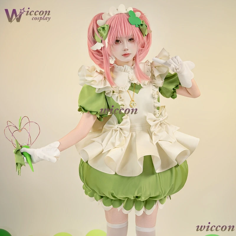 Фото Костюм для косплея Shugo Chara: Хинамори Аму, Мики — зеленое платье для трансформации, аниме-наряд для Комик-Кона, Хэллоуина, вечеринок, ролевых игр, женский №1