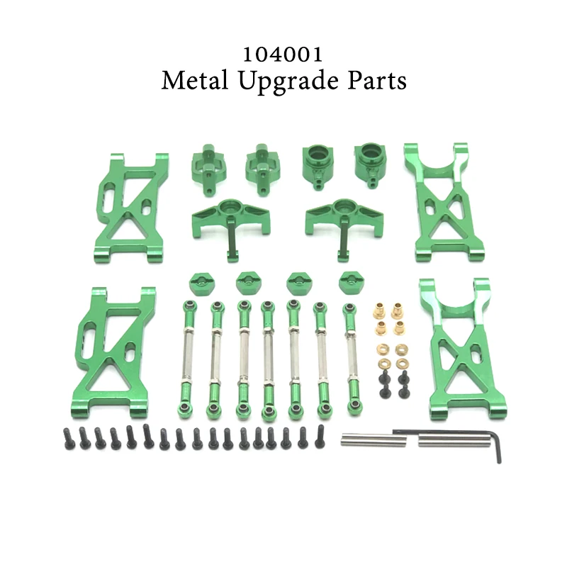 

WLtoys 104001 RC Car 1/10 Upgraded Metal Spare Parts Set Swing Arm Steering Cup C Type Seat Tie Rod Assembly