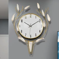 poniger metal wall clock luxury deer head shell modern design watch wall horloge home interiors decoration free shipping 214 b