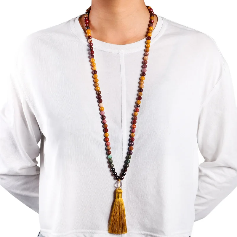 

Natural Stones Chakra Charm Tassel Necklace Women Elegant Necklace Jewelry Gifts