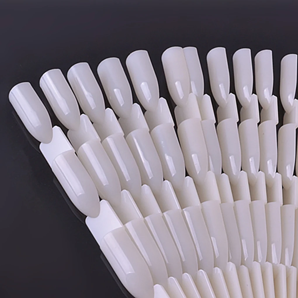 

150 шт./упак. нейл-арта вентилятор Форма Дисплей натуральный диаграммы Гель-лак окраски образца тренировочный накладные ногти со съемным кол...