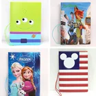 Обложка для паспорта Disney Холодное сердце 2, чехол с 3D рисунком Джуди, Микки Мауса, чехол для паспорта для мальчиков и девочек, портативный идентификационный адрес