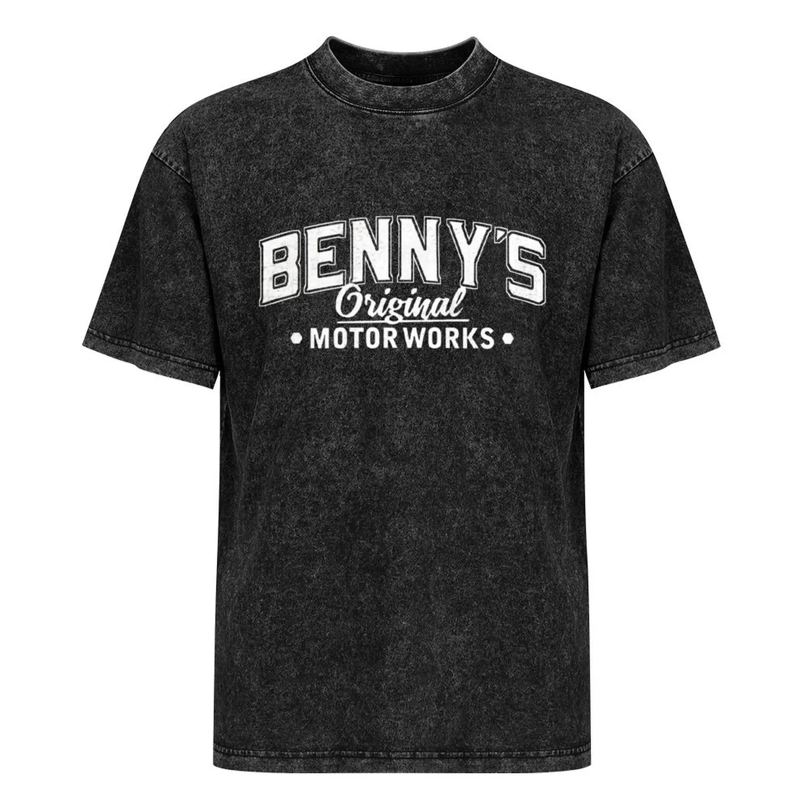 Белая потертая футболка Benny's Original Motorworks с логотипом от Los Santos San Andreas