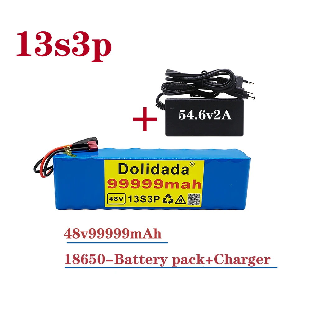 

Batterie 13S3P 48V 99.999Ah Lithium-Ion 1000W Giet Vélo Électrique 18650 Avec Bms Intégré Et Chargeur Inclus nouveauté 54.6V