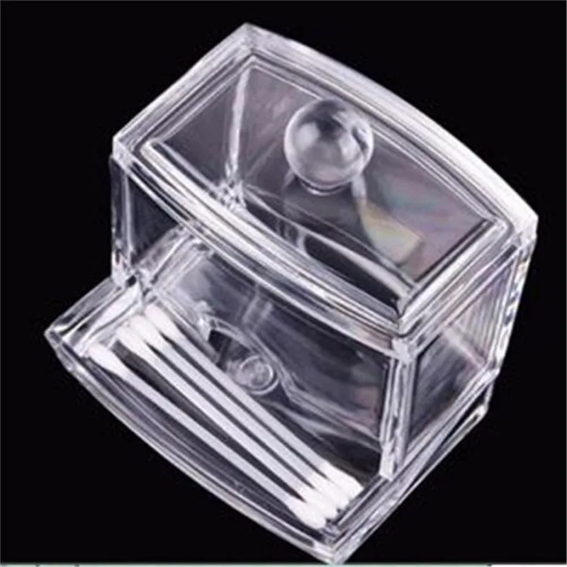 Acrylic Cotton Swabs Storage Holder Box Portable Transparent Makeup Cotton Pad Cosmetic Container Jewelry Organizer Case images - 6
