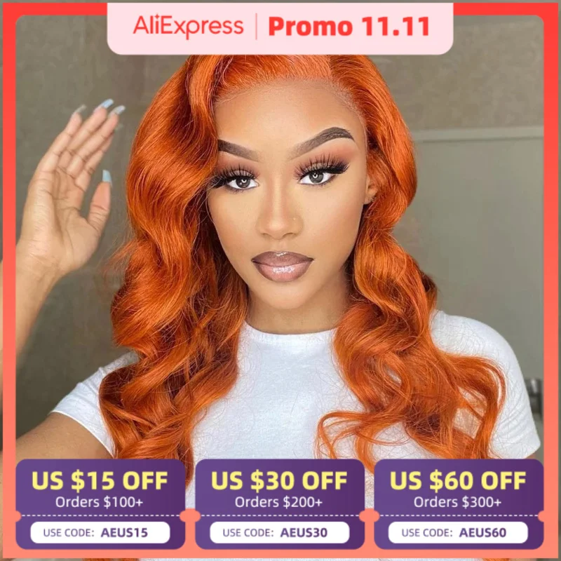 

New Arrival Ginger Lace Closure Wig Body Wave Human Hair Wigs For Black Women 4x4 Front Lace Wig Thick Hair Wholesale Vendor
