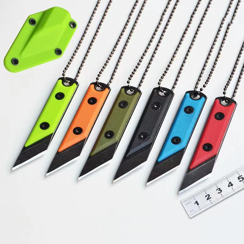 Necklace Knife Portable Key Utility Knife Paper-cut Pencil Demolition Express Knife Outdoor Mini Straight Knife Keychain Knife