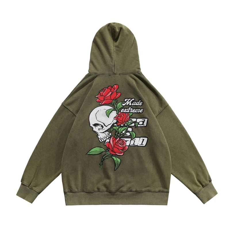 

Мужские и женские толстовки с вышивкой в виде головы черепа