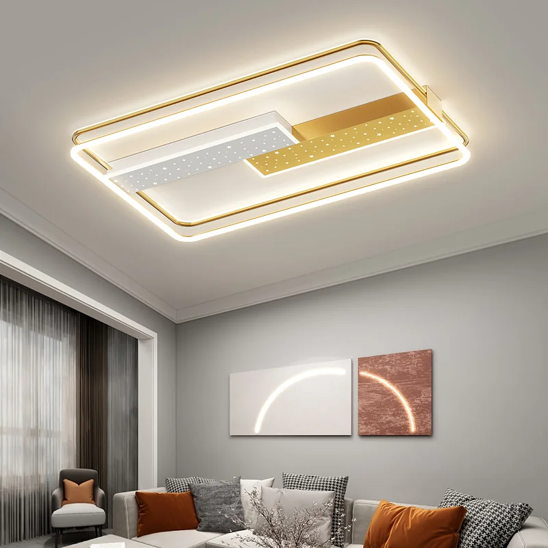 

LED Chandelier For Bedroom Living Room Indoor Lighting Luster Lamp Aluminum Star effect Frame De Round square fixtures