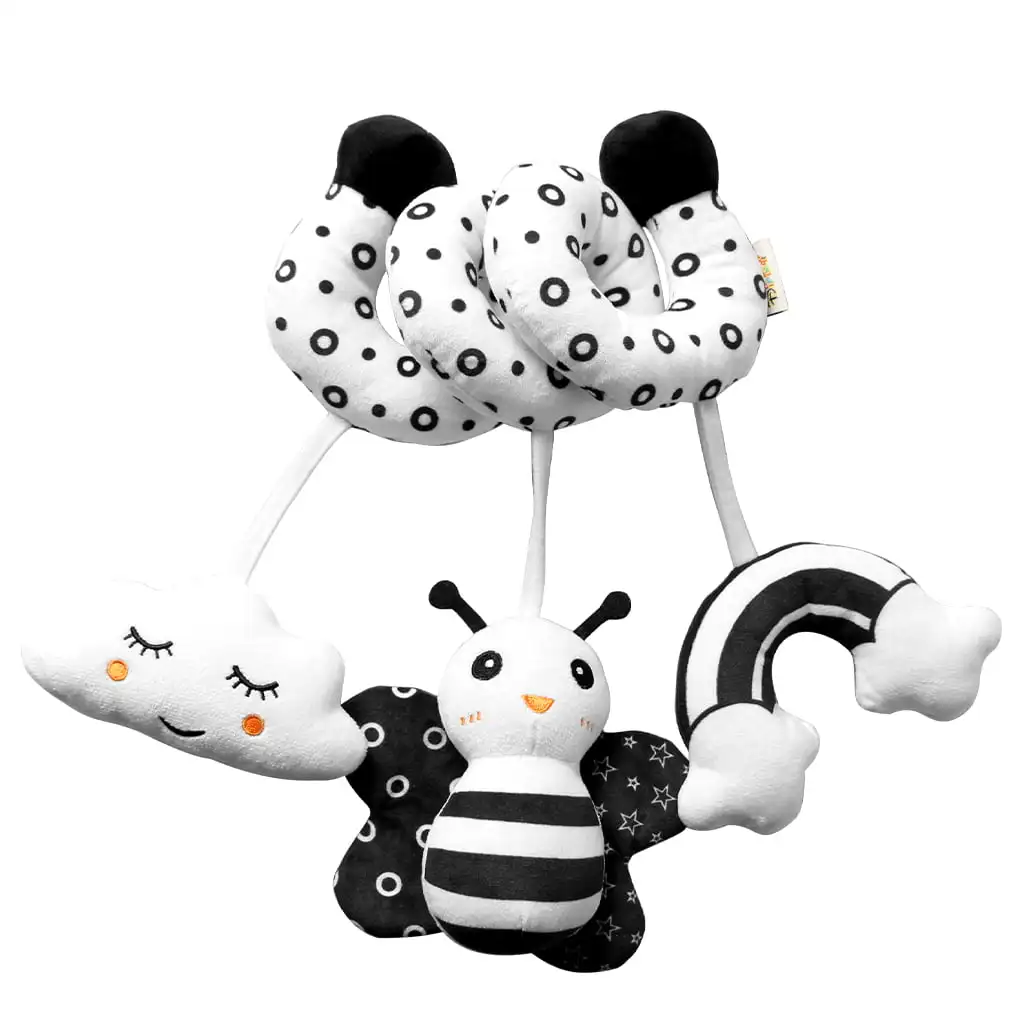 

Baby Car Seat Toy, Black White Hanging Spiral Activity Stroller Toy, Butterfly