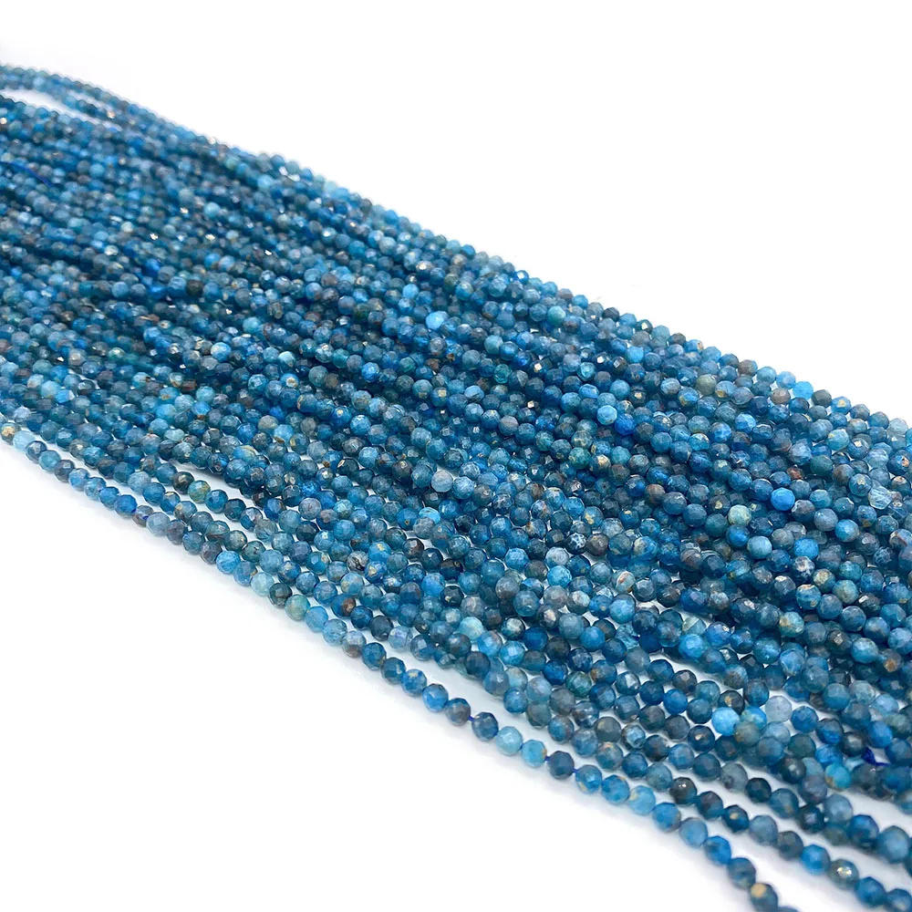 

Natural Stone Beads Faceted Apatite Blue Delicate Loose Beads for Jewelry Making DIY Bracelet Accessory Supplies Charm