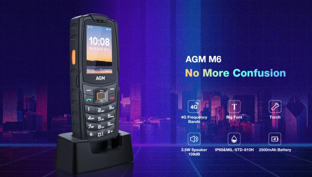 AGM M6 ЦП T107 120 Гц 2 4 дюйма 4G кнопка вызова трехслойный телефон 48 МБ ОЗУ 128 Мб ПЗУ