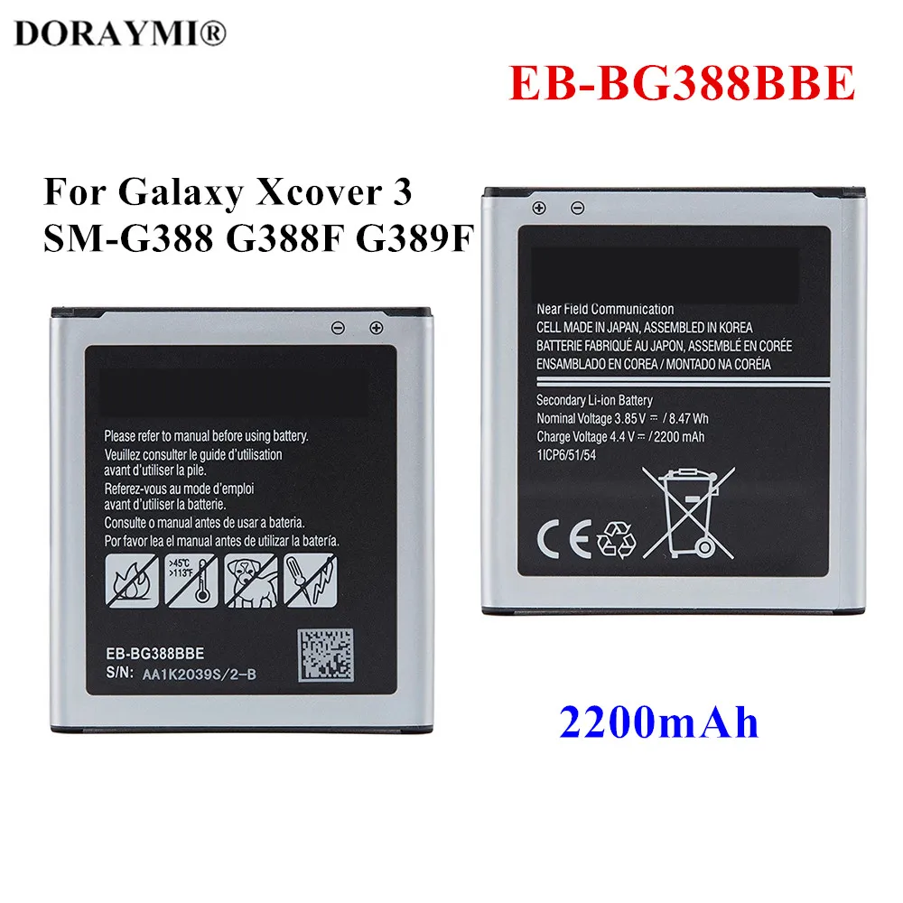 

Original EB-BG388BBE 2200mAh Replacement Battery For Samsung Galaxy XCover 3 G388 G388F G389F Phone Batteries With NFC