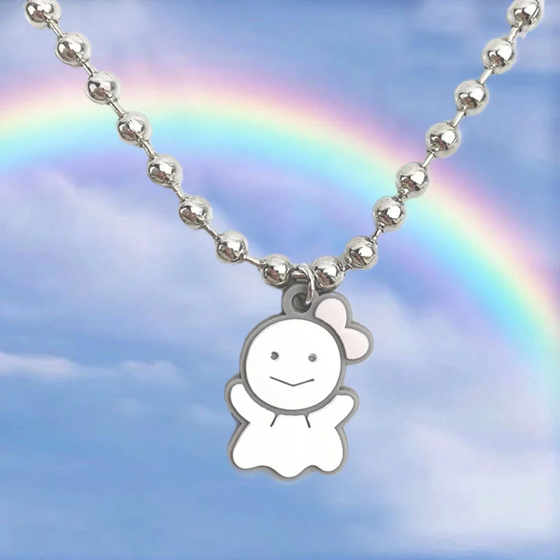 

Ghost Pendant Pendants Goth Accessories Chain Necklace for Women Women's Jewelry Woman Choker Jewelry on the Neck Punk Friends