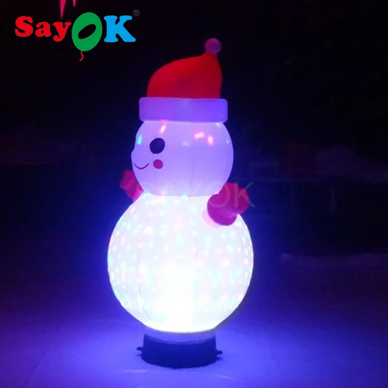 6.56ft высокий Рождественский надувной снеговик с волшебными светодиодными