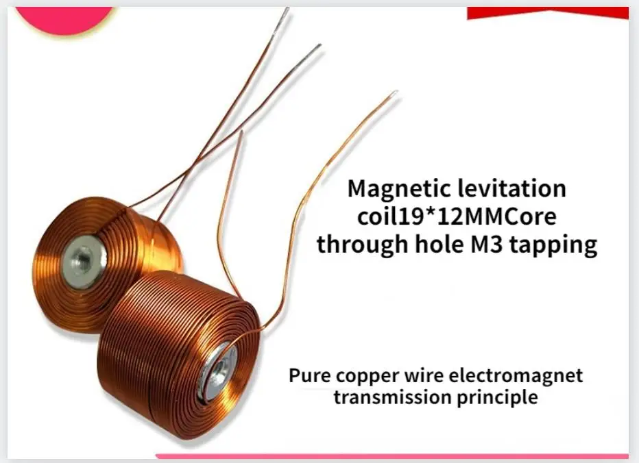

10pcs Magnetic Levitation Coil 19*12MM with Iron Core Screw Hole Whole Row of Pure Copper Wire Electromagnet Sending Principle