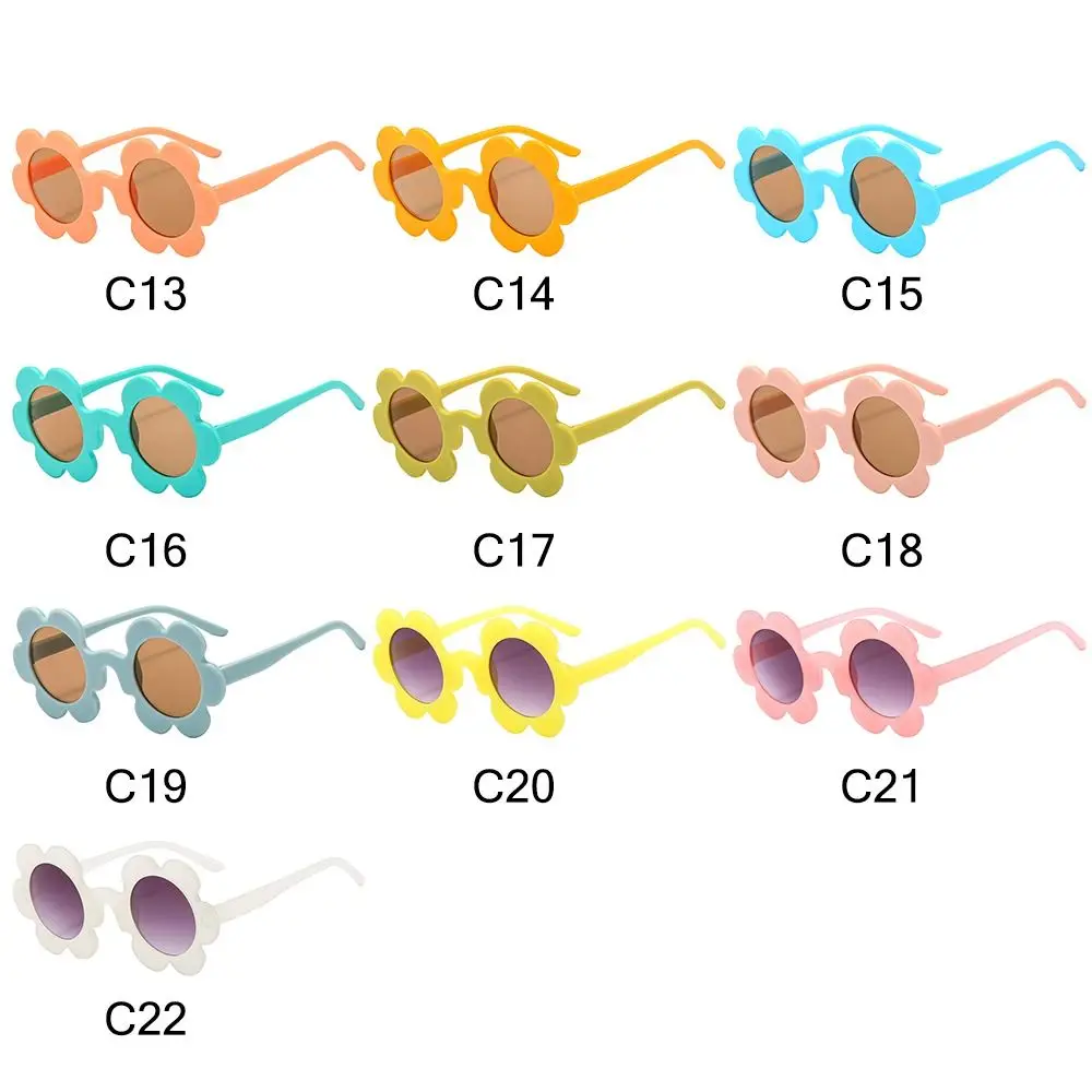 Круглые Солнцезащитные очки Y2K в стиле ретро с защитой UV400 цветочные для нового