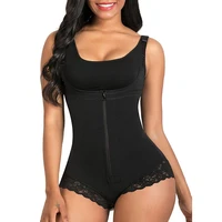 womens bodysuit body shaper rubber triangle lace mid zip body shaper multiple size options