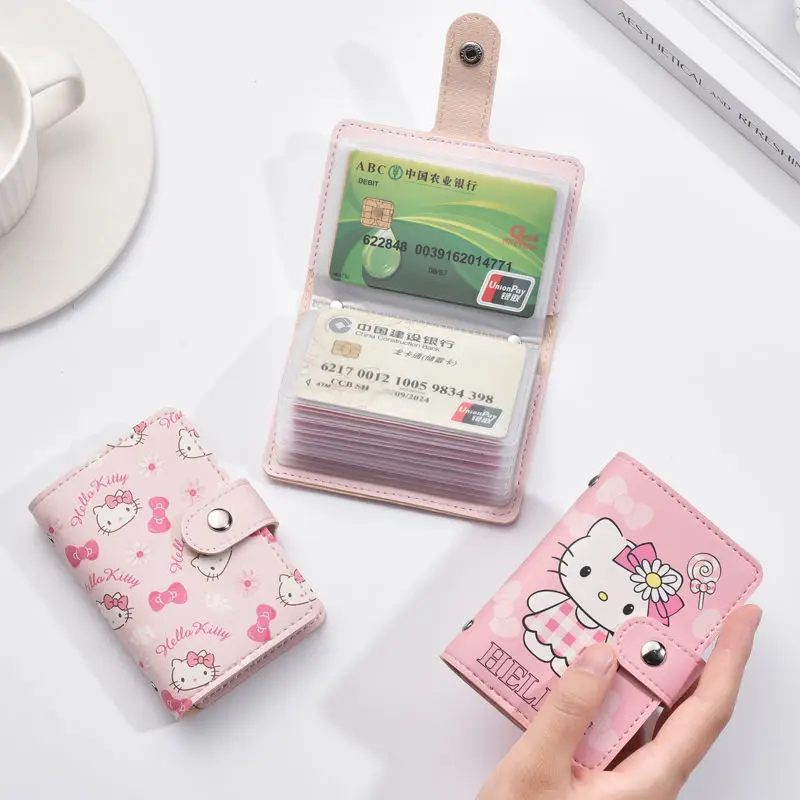 

Hellokittys Card Bag Sanrio Cinnamoroll Kirby Cartoon Exquisite Large-Capacity Multi-Function Card Holder Wallet Key Buckle