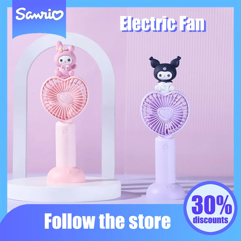 

Kawaii Sanrio Anime Electric Fan Cute Kuromi My Melody Cinnamoroll Cartoon Summer Cool Electric Fan Originality Children Gifts