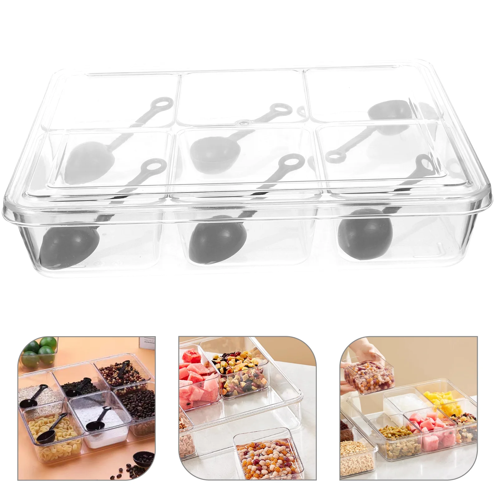 

Snack Container Fruit Compartment Condiment Serving Tray Trays Parties Box Bar Dispenser Organizer Case PC