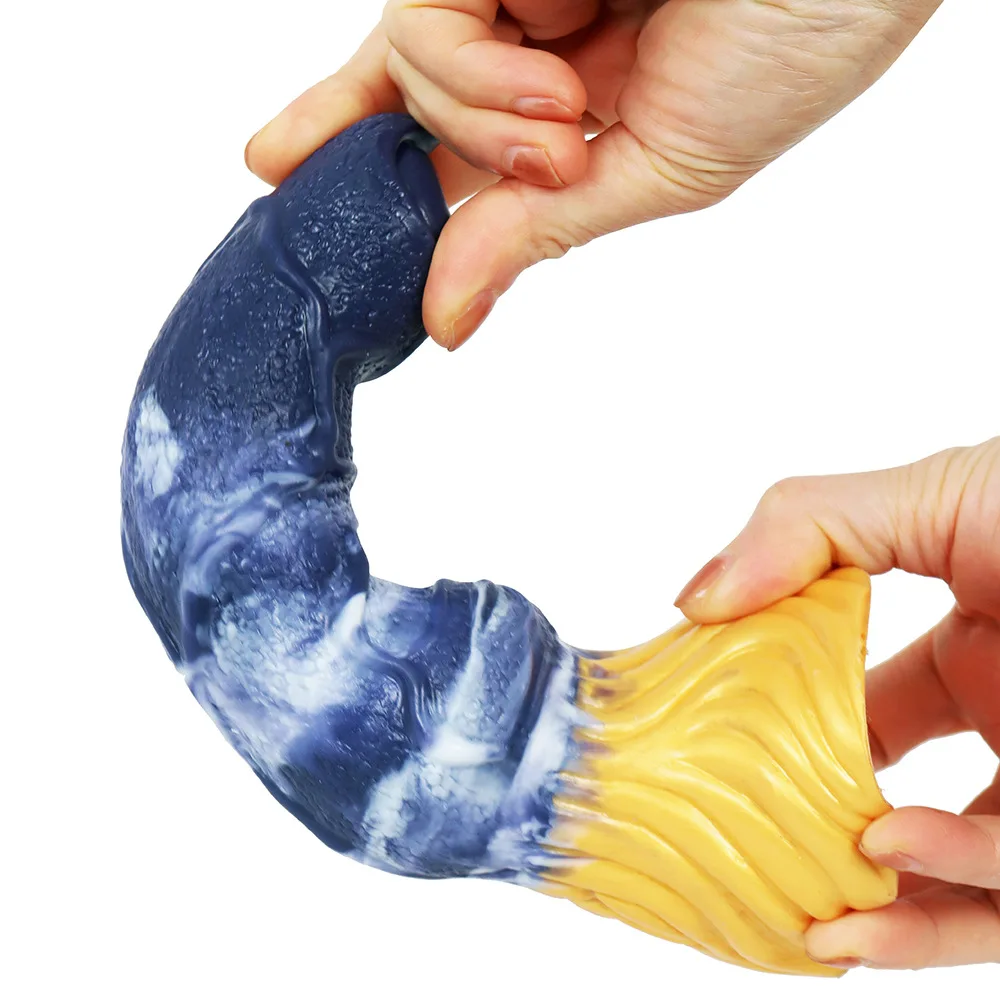 Вагинальный массажер двойного действия с имитацией собачьего члена и сосание VBNML Silicone Simulated Wolf Dog Cock Sucker Penis Anal Plug Adult Sex Toy.