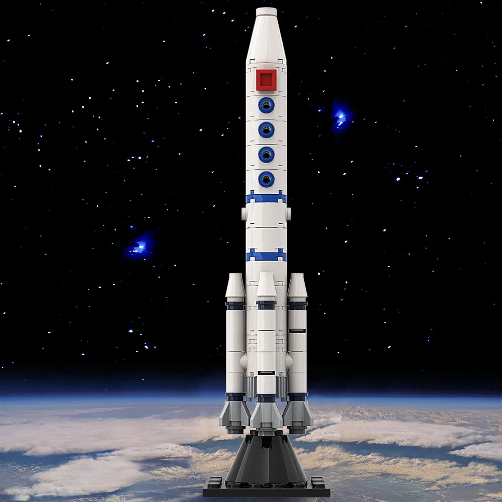 Фото MOC масштаб 1:110 Mercury Space Rocket Redstone, набор строительных блоков, исследование Вселенной, длинная марша, ракета, образовательный кирпич, детские игрушки №4