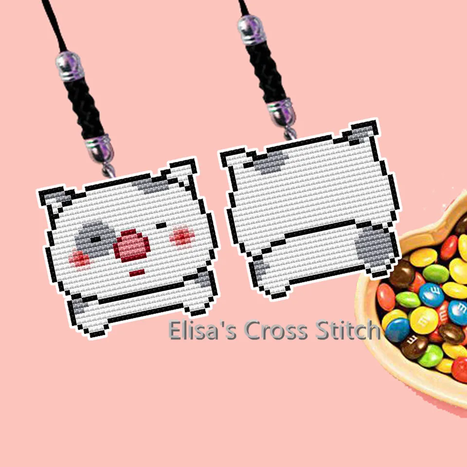 

163 Stich Kits Phone Key Bag Hanging Accessories Craft Needlework Packages Counted Cross-Stitching Kit Homefun Cross Stitch