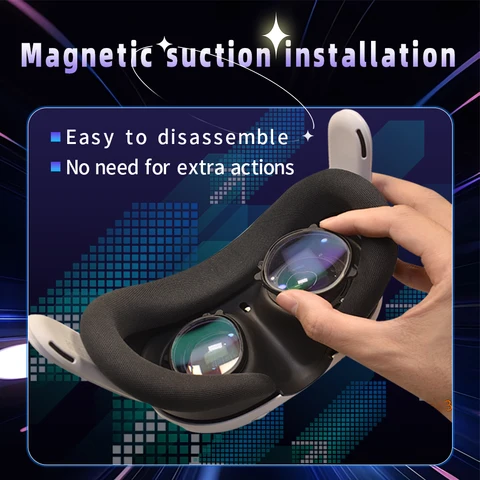 Для Meta Quest 3 линзы по рецепту, линзы от близорукости синего цвета, быстрая разборка, магнитная оправа, стекло для аксессуаров вопросы 3 VR