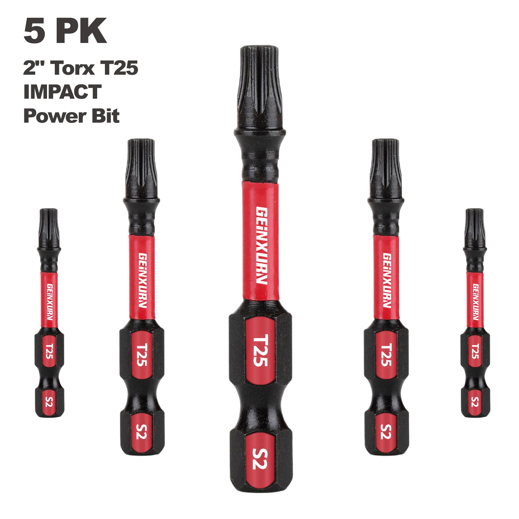 

GEINXURN T25 2-дюймовый. Ударопрочный магнитный # 25 битов с головкой Torx, набор отверток T25 из легированной стали S2