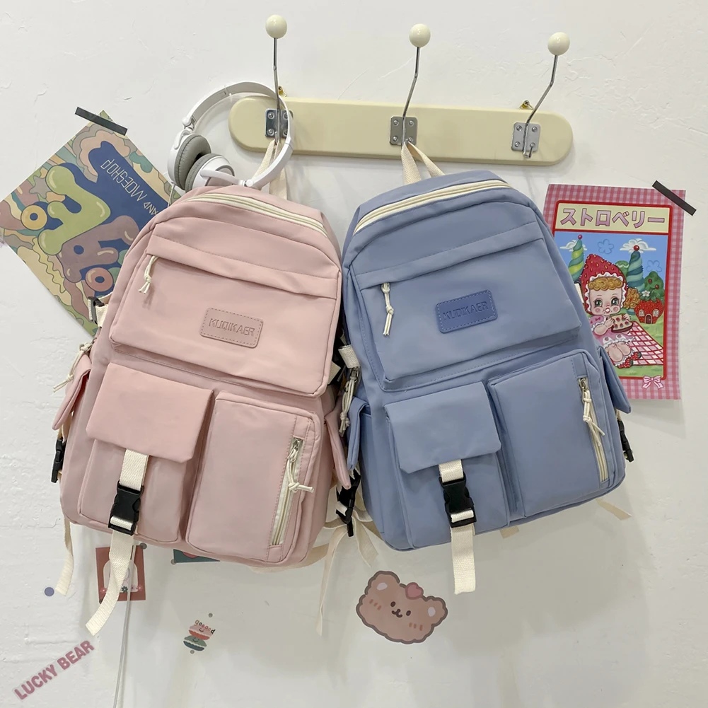 Women Cute Preppy Style Backpacks Large Capacity Knapsack Students School Travel Bag Hit Color Handbags Backpacks