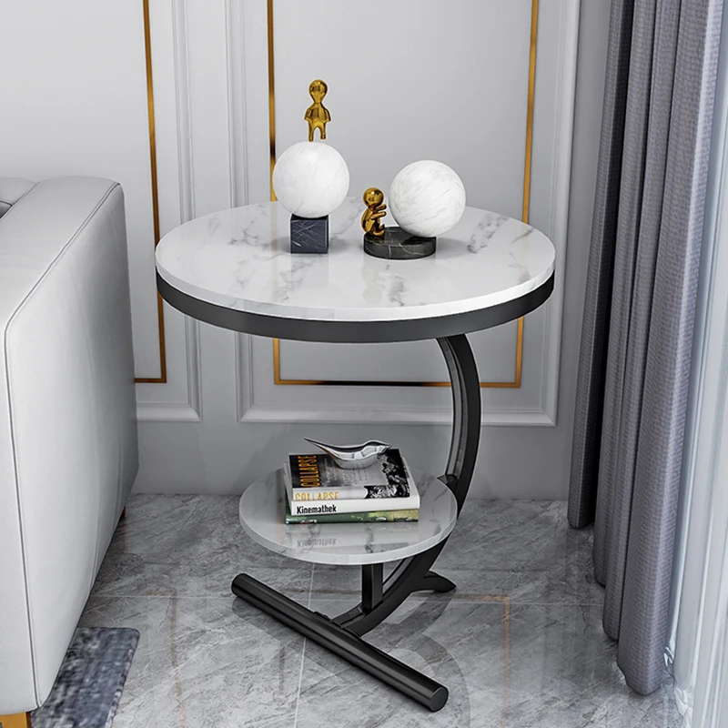 

Modern Marble Round Coffee Tables Salon Small Multifunctional Makeup Coffee Table Minimalist Design Mesa Redonda Furniture