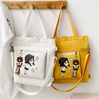 2022 spring summer new bubble girl korean style shoulder canvas bags fashion campus college student class handbag