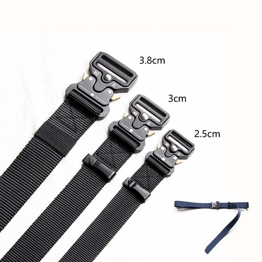 

3.8cm 3cm 2.5cm Canvas Tactical Belt for Male and Female Trend Fashion Hip Hop Punk Y2k Girdle Outdoor Sports Youth Waistband