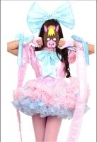 french lockable sissy dress adult baby satin multi layer fluffy uniform maid role playing cross dress customization